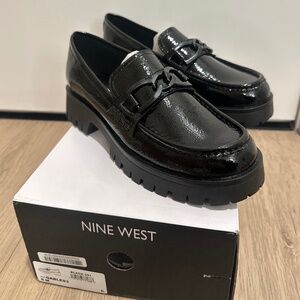 Nine West Patent Loafer with Chain Detail